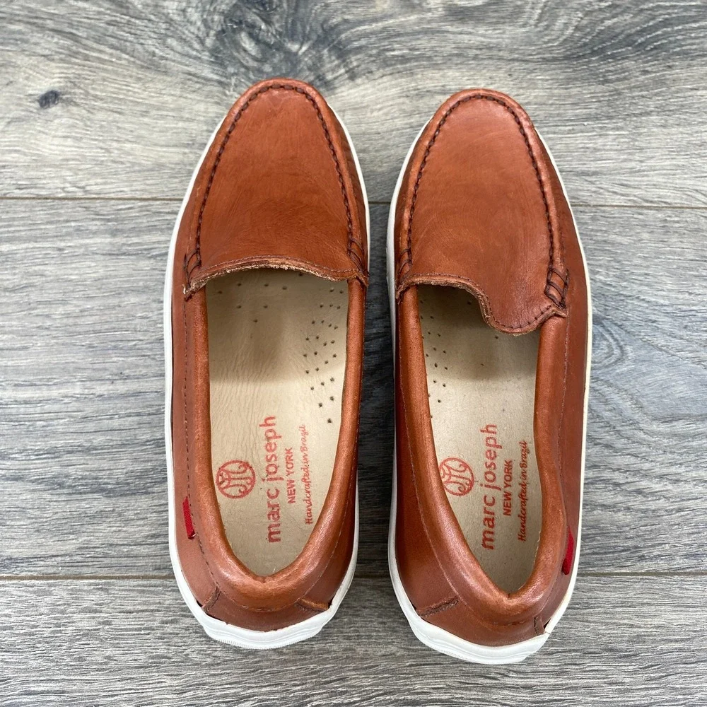 Marc Joseph New York Youth Leather Broadway Comfort Loafer Shoes‎ Size 1.5 Brown